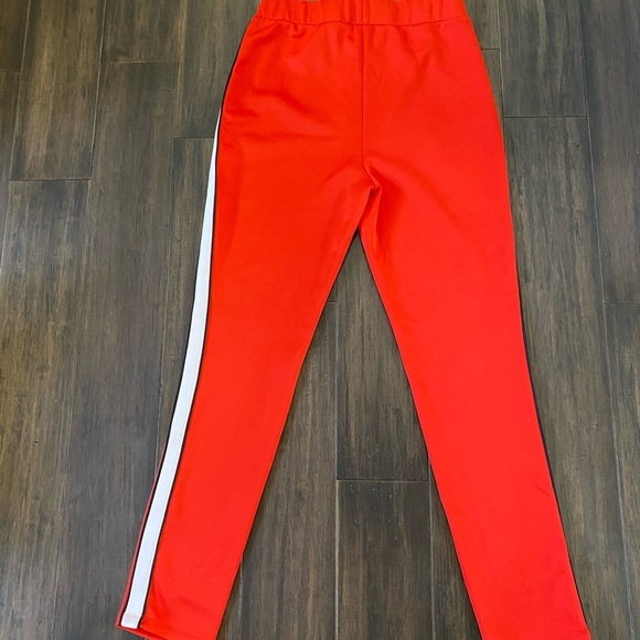 LOVERS + FRIENDS RED STRAIGHT LEG TRACK PANTS POLYESTER BLEND SIZE M - Picture 2 of 5